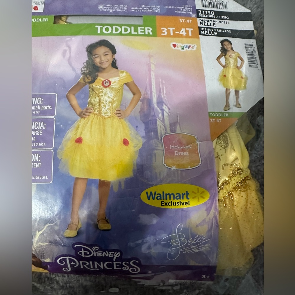 3-4t brand new never used beauty and the beast Disney belle yellow dress costume